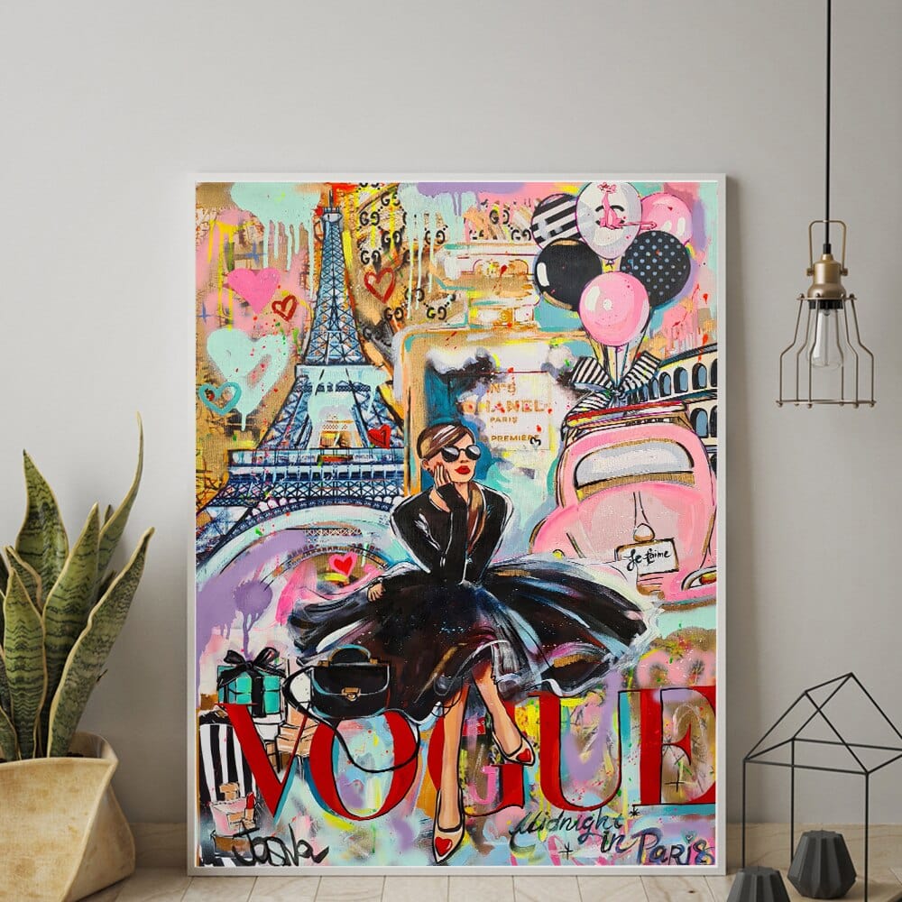 Arthia Designs - Graffiti Paris Vogue Magazine Canvas Art - Review