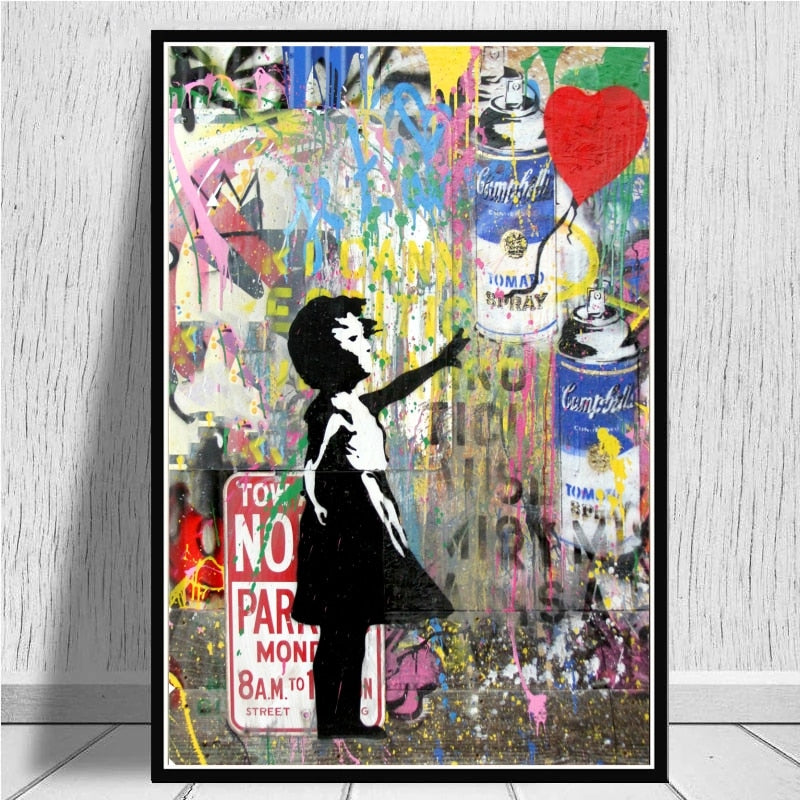 Arthia Designs - Funny Banksy Street Graffiti 1 Canvas Art - Review