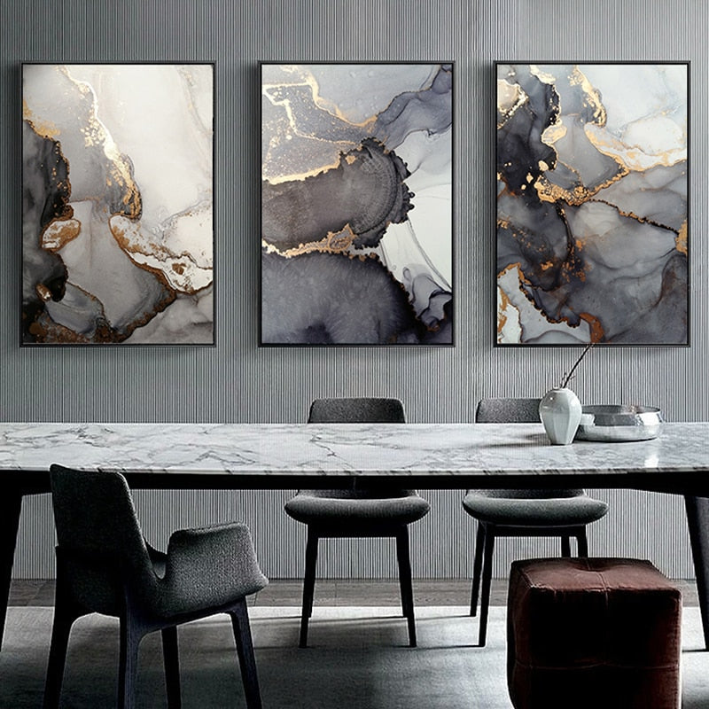 Arthia Designs - Abstract Luxury Black Ash Marble Canvas Art - Review