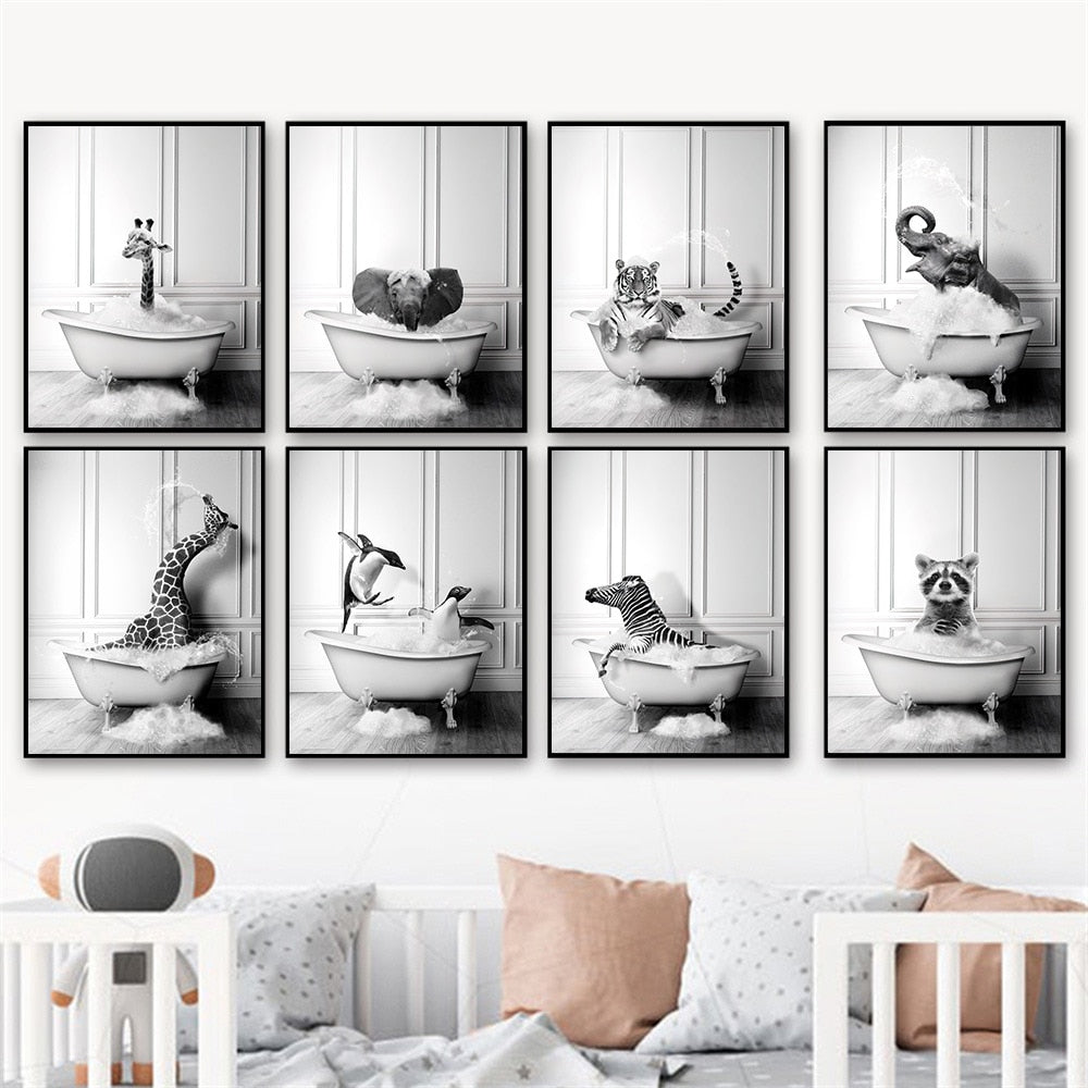 Arthia Designs - Baby Animal Bathing Canvas Art - Review