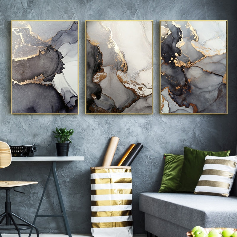 Arthia Designs - Abstract Luxury Black Ash Marble Canvas Art - Review