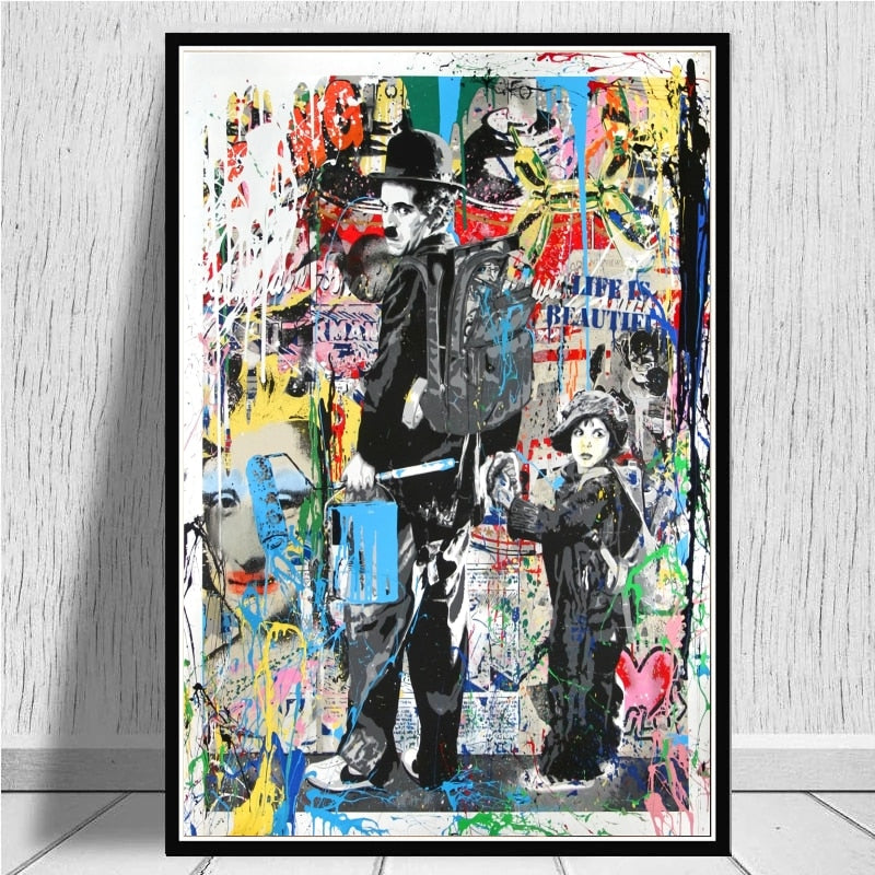 Arthia Designs - Funny Banksy Street Graffiti 1 Canvas Art - Review