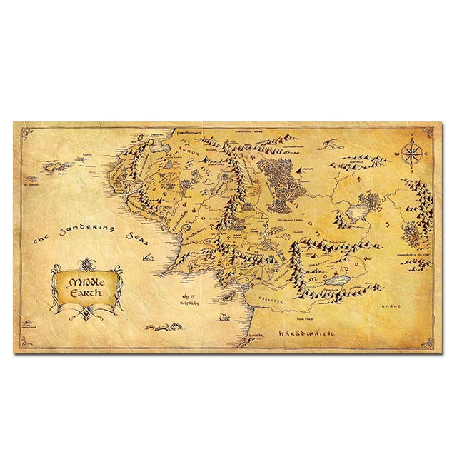 Arthia Designs - Vintage Lord Of The Rings Map Canvas Art - Review