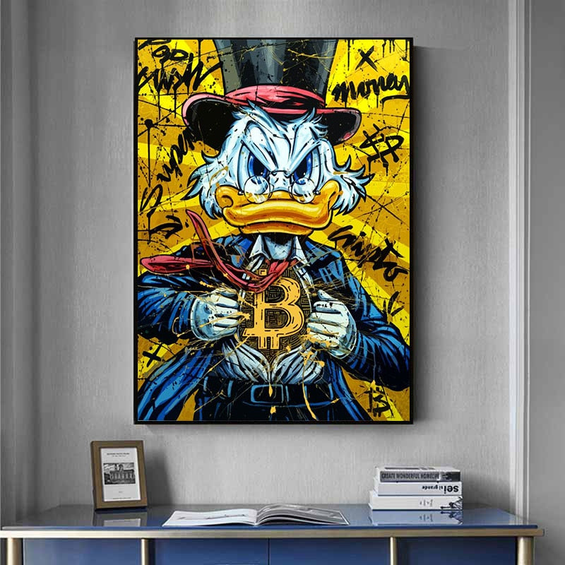 Arthia Designs - Donald Duck Bitcoin Graffiti Canvas Art - Review