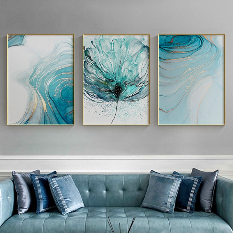 Arthia Designs - Abstract Blue Moon Flowers Canvas Art - Review