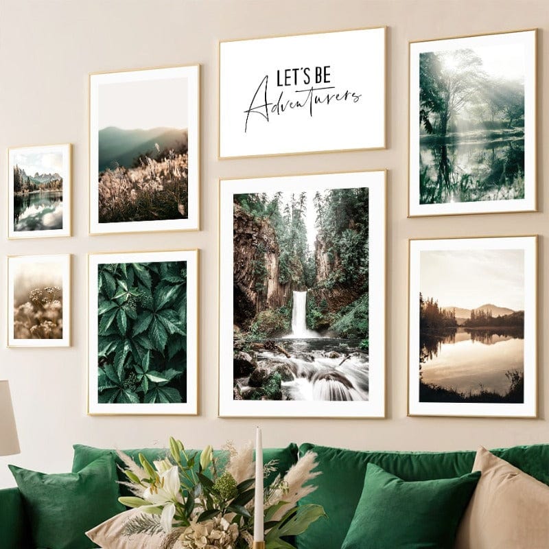 Arthia Designs - Waterfall Autumn Mountain Forest Canvas Art - Review