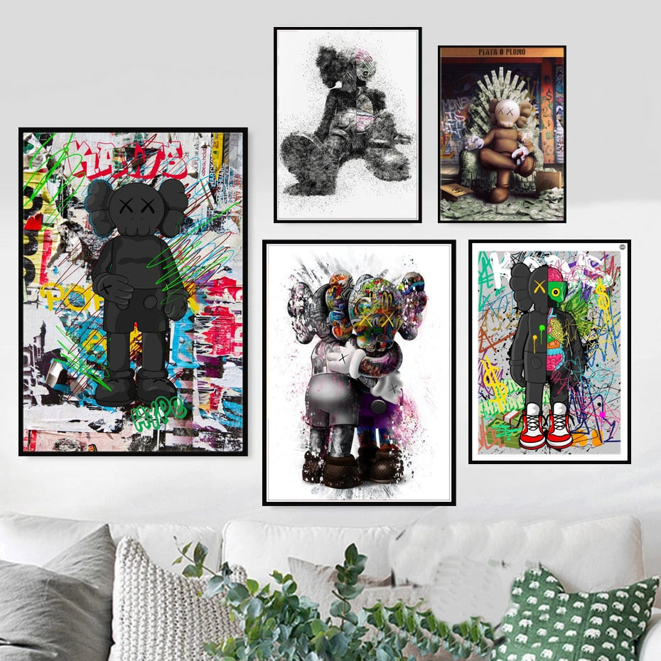 Arthia Designs - Graffiti KAWS Toys Collections Canvas Art - Review