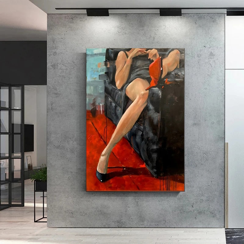 Arthia Designs - Sexy Girl in Black Lingerie Canvas Art - Review