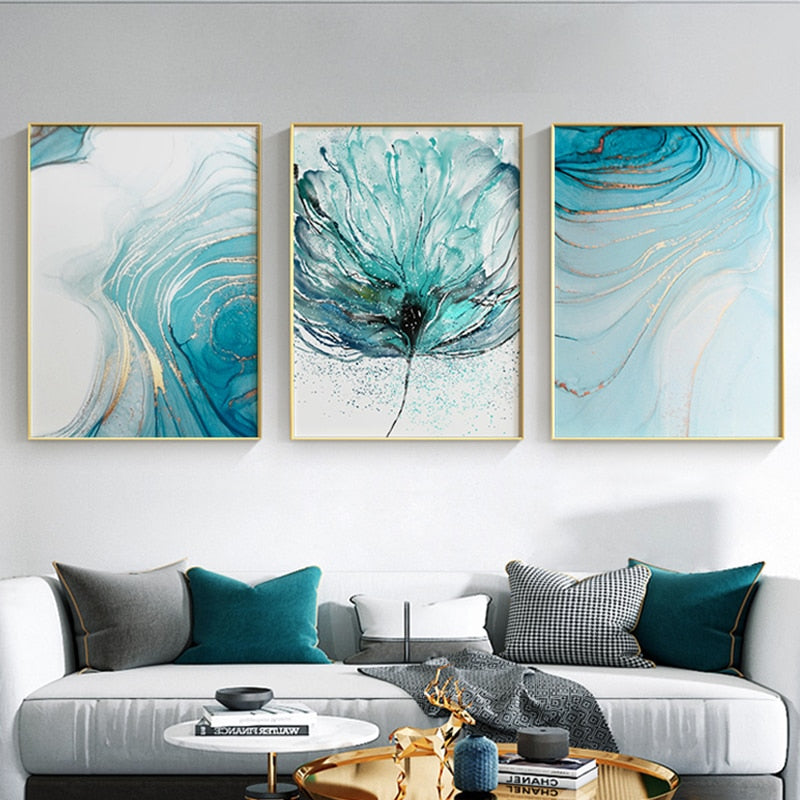 Arthia Designs - Abstract Blue Moon Flowers Canvas Art - Review