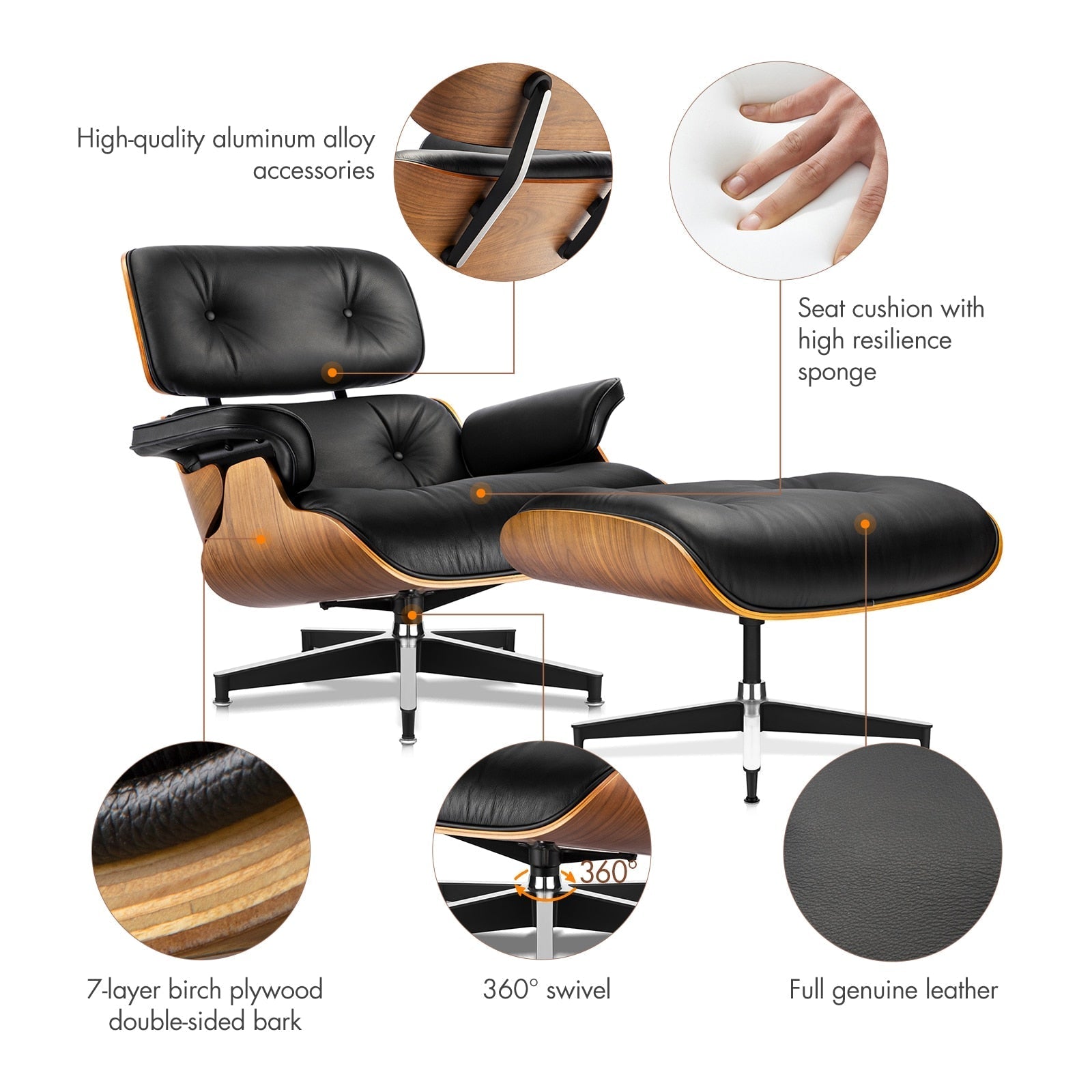 Arthia Designs - Eames Mid-Century American Lounge Chair and Ottoman (Tall Version) - Review