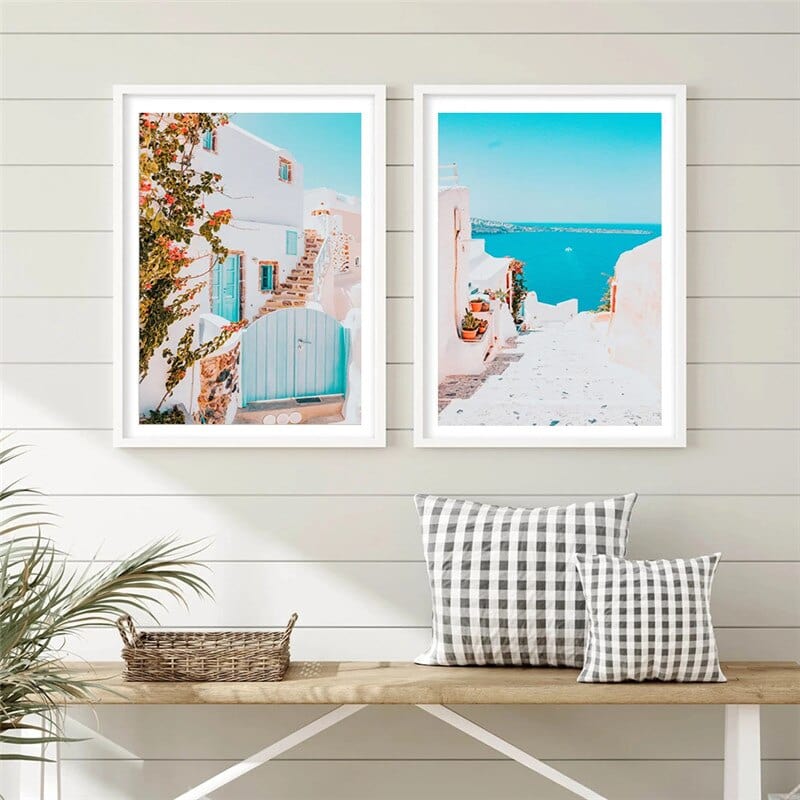 Arthia Designs - Santorini Summer View Gallery Wall Canvas Art - Review