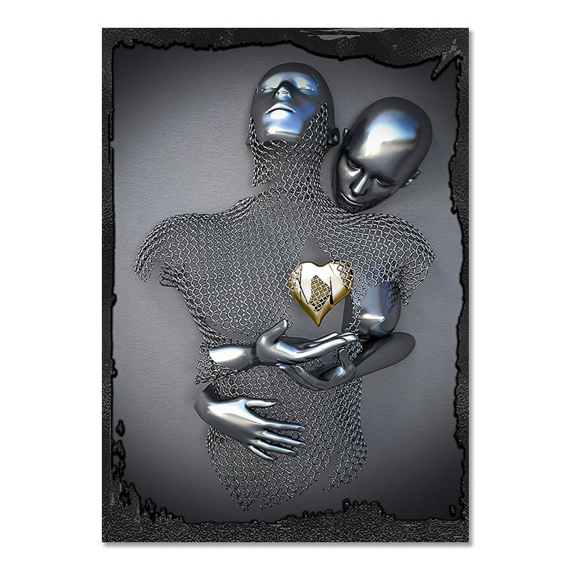 Arthia Designs - Abstract Sexy Couple Metal Figure Canvas Art - Review