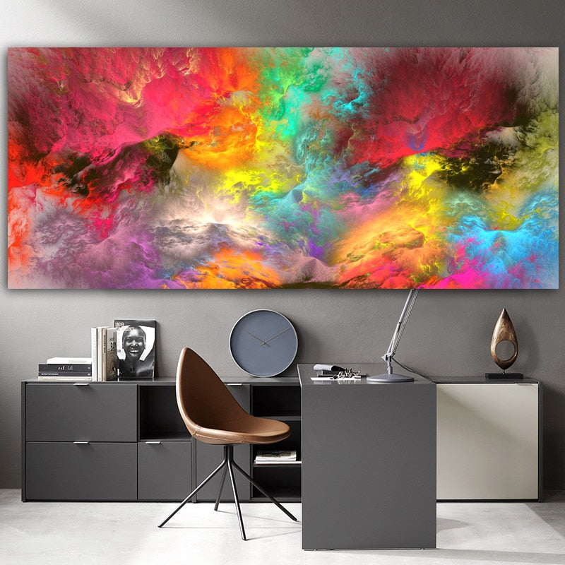 Arthia Designs - Abstract Grey Yellow Cloud Canvas Art - Review