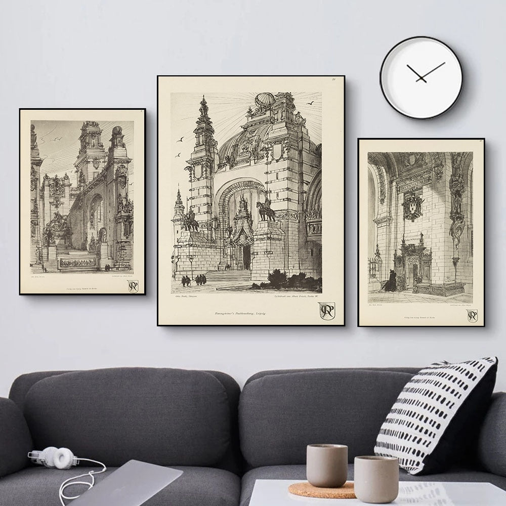 Arthia Designs - Vintage European Architecture Painting Canvas Art - Review