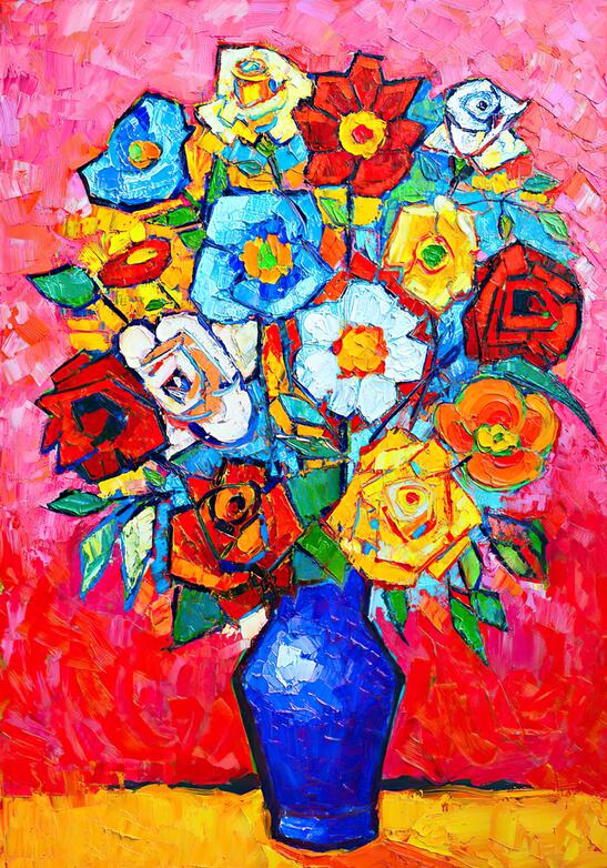 Arthia Designs - Colorful Floral Oil Painting Canvas Art - Review