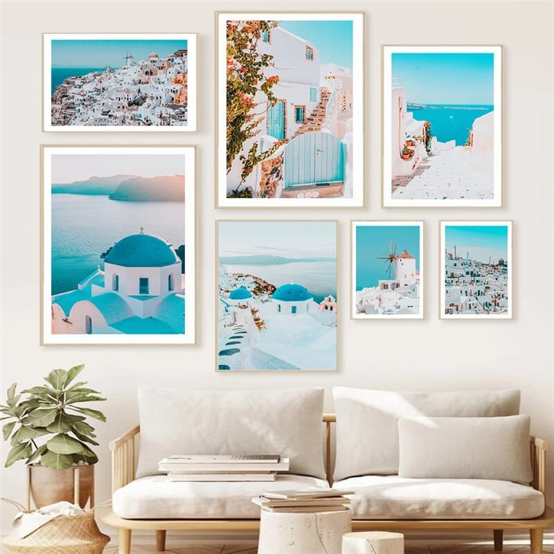 Arthia Designs - Santorini Summer View Gallery Wall Canvas Art - Review