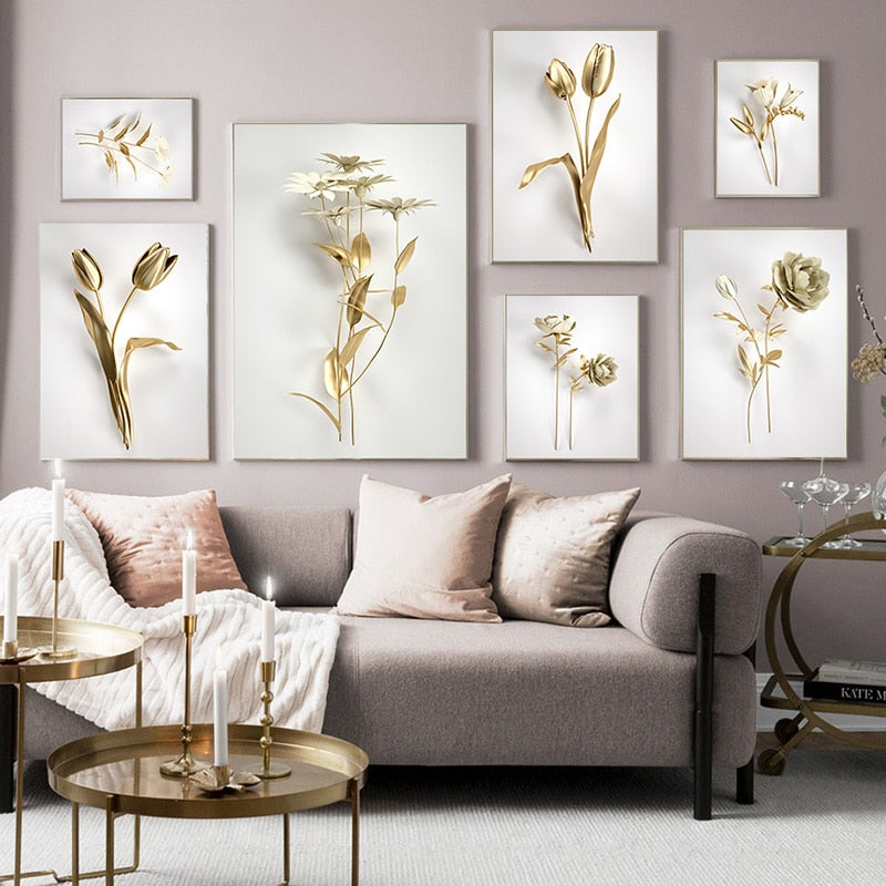 Arthia Designs - Luxury Golden White Flower Canvas Art - Review