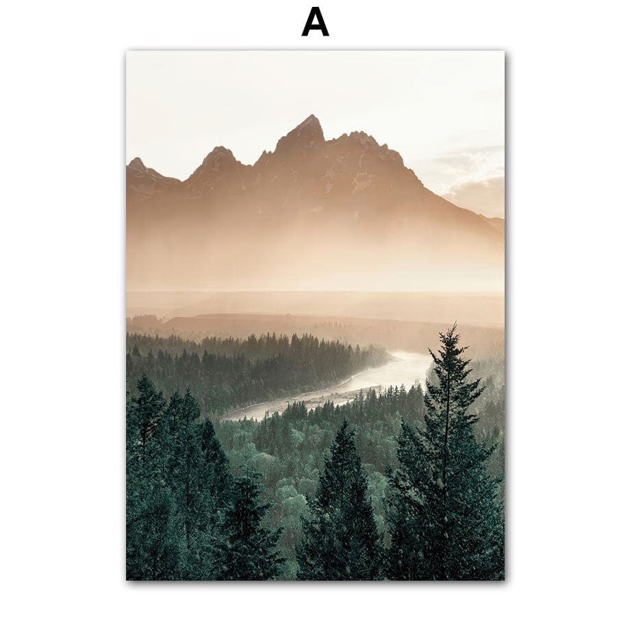 Arthia Designs - Forest Mountain Lake Landscape Canvas Art - Review