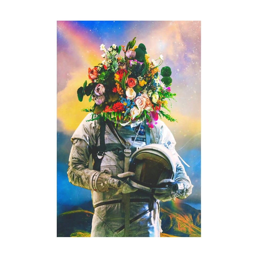 Arthia Designs - Surrealism Astronaut Skull Flower Canvas Art - Review