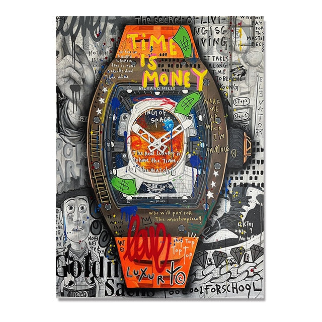 Arthia Designs - Time Is Money Watch Graffiti Canvas Art - Review