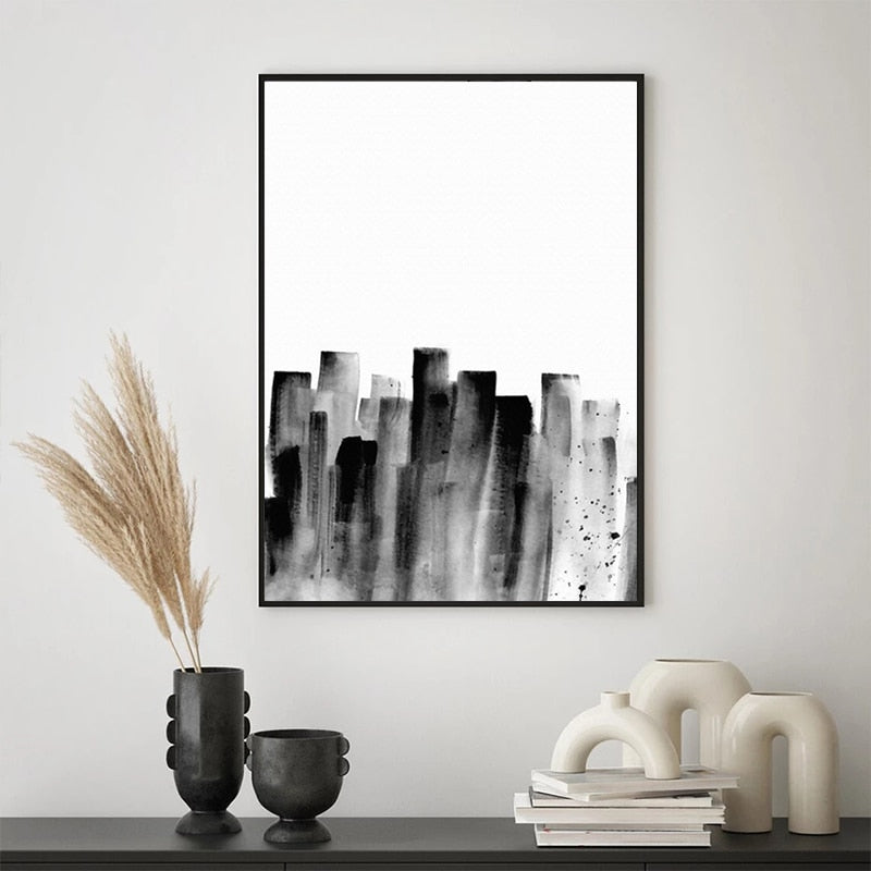 Arthia Designs - Abstract Brush Strokes Black Ink Canvas Art - Review