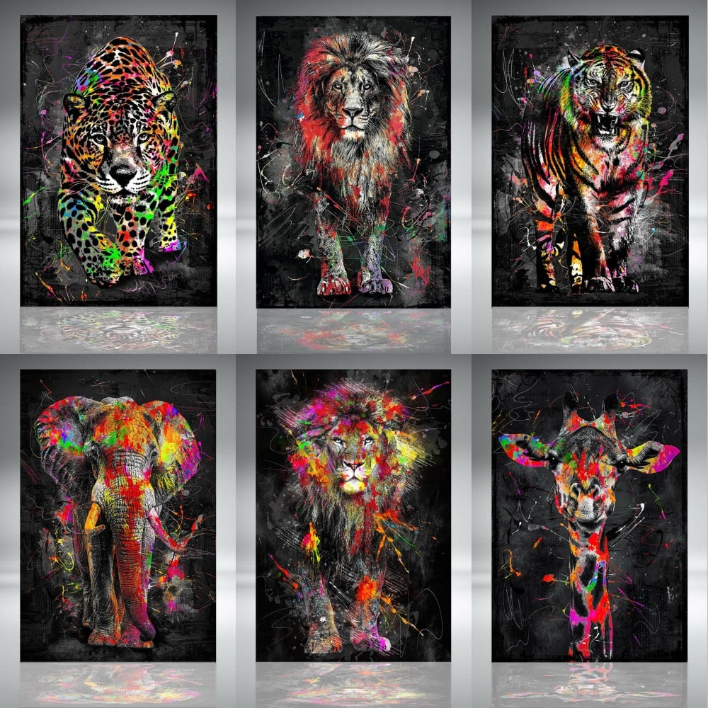 Arthia Designs - Graffiti Animals Oil Paintings Canvas Art - Review