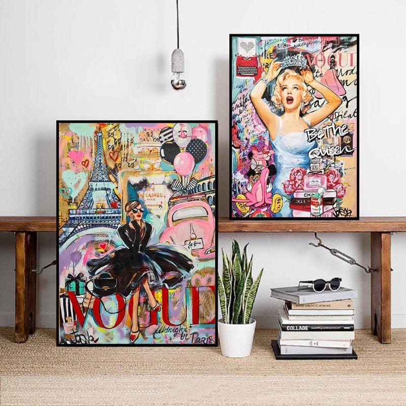 Arthia Designs - Graffiti Paris Vogue Magazine Canvas Art - Review