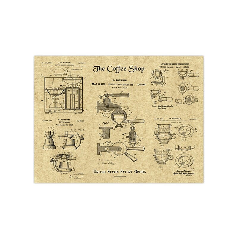 Arthia Designs - Classic Coffee Pot Blueprint Canvas Art - Review