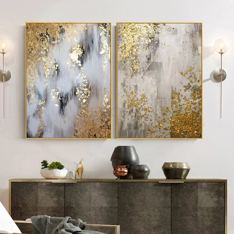 Arthia Designs - Abstract Golden Palette White Flower Canvas Art - Review