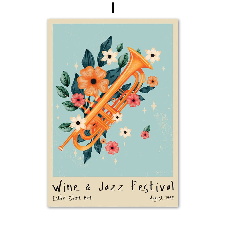 Arthia Designs - Wine Jazz Festival Doodles Canvas Art - Review