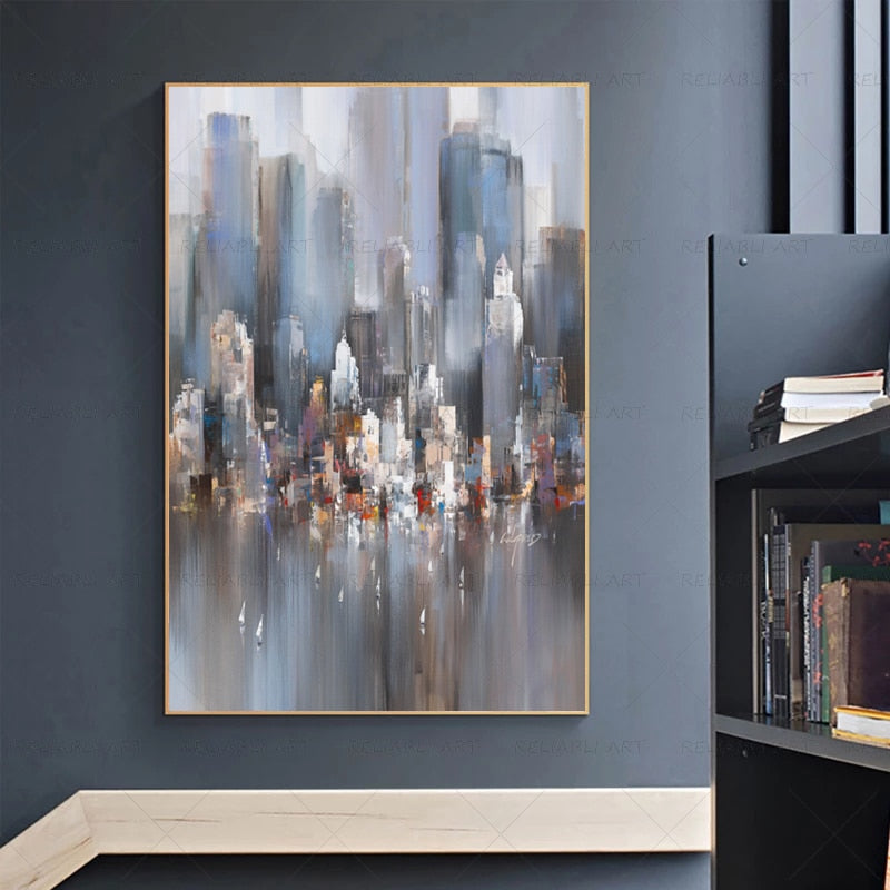 Arthia Designs - Abstract Rainy City View Canvas Art - Review