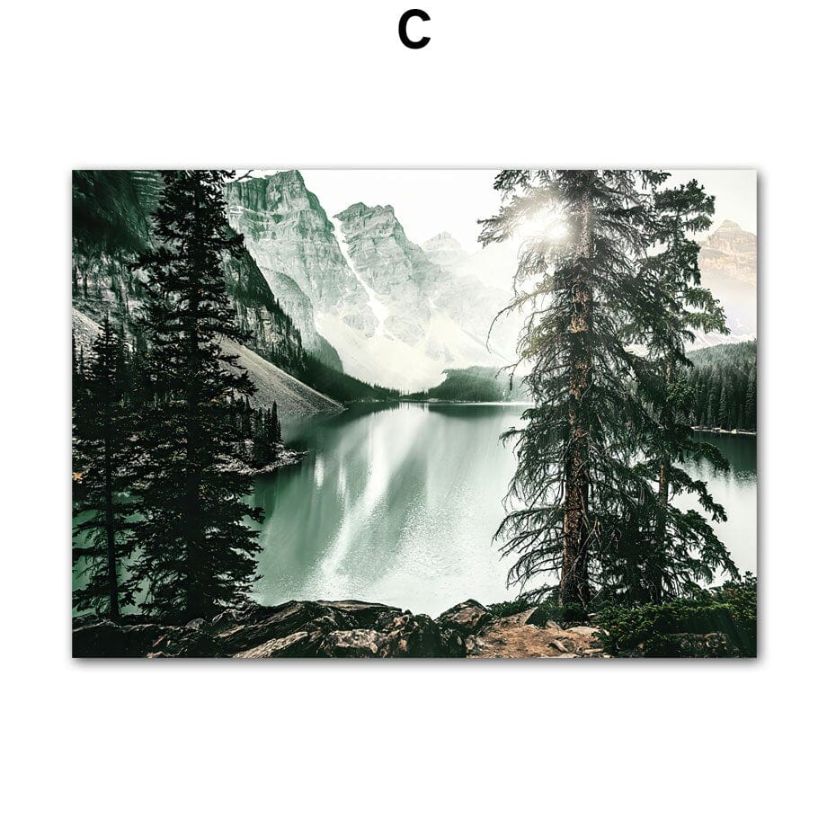 Arthia Designs - Waterfall Autumn Mountain Forest Canvas Art - Review