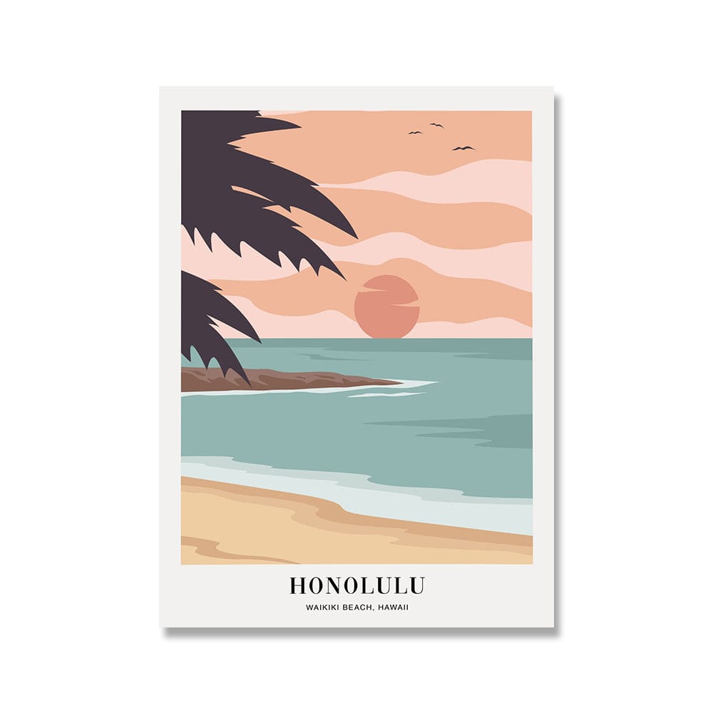 Arthia Designs - Santa Monica Honolulu Beaches Canvas Art - Review