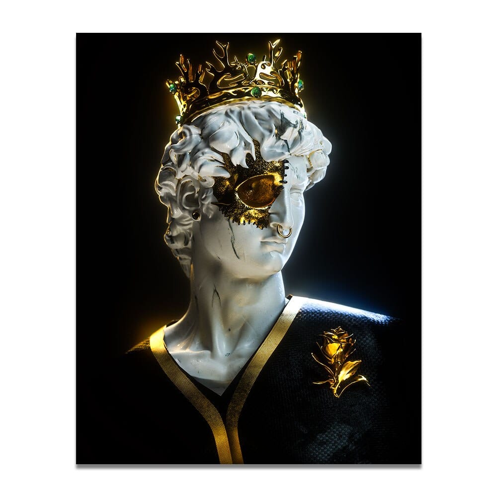 Arthia Designs - Golden Crown Mask Design Canvas Art - Review