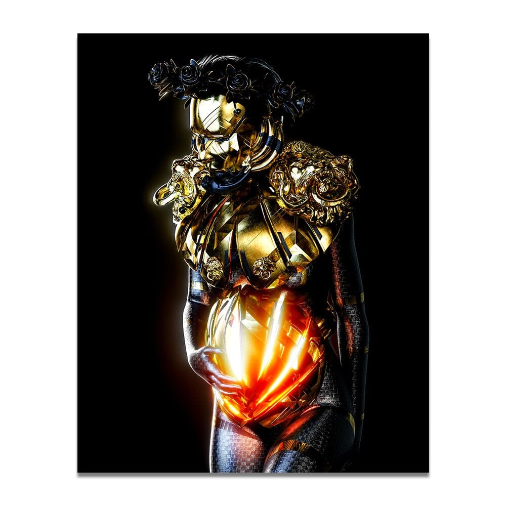 Arthia Designs - Golden Crown Mask Design Canvas Art - Review