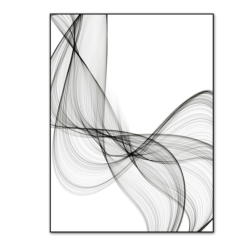 Arthia Designs - Black White Abstract Wavy Line Canvas Art - Review