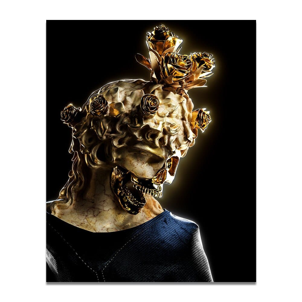 Arthia Designs - Golden Crown Mask Design Canvas Art - Review