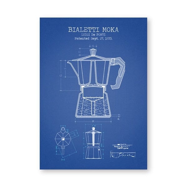 Arthia Designs - Classic Coffee Pot Blueprint Canvas Art - Review