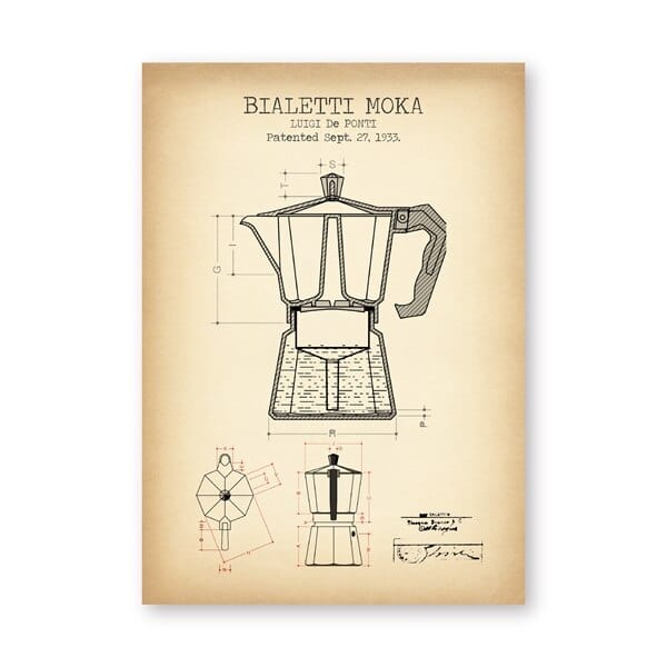 Arthia Designs - Classic Coffee Pot Blueprint Canvas Art - Review