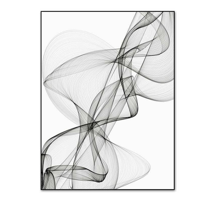 Arthia Designs - Black White Abstract Wavy Line Canvas Art - Review