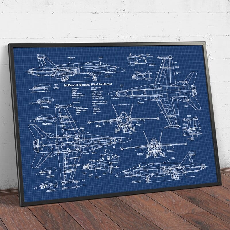 Arthia Designs - Aircraft Warplane Blueprint Canvas Art - Review