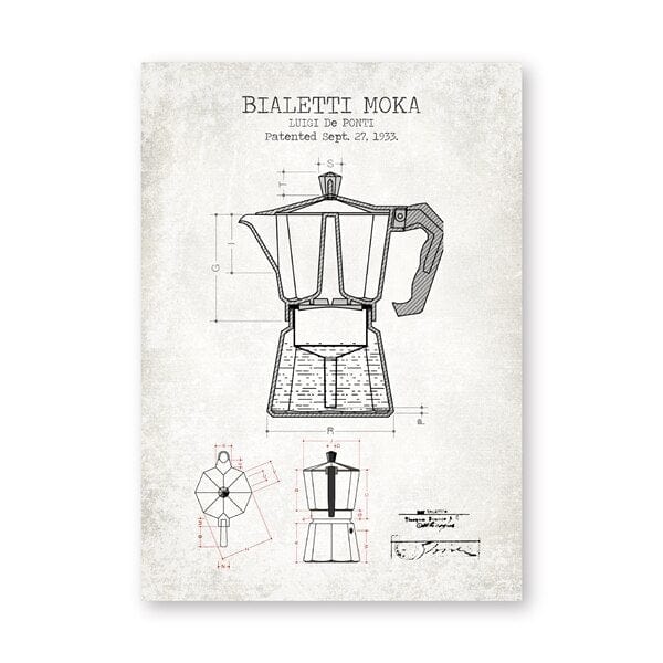 Arthia Designs - Classic Coffee Pot Blueprint Canvas Art - Review