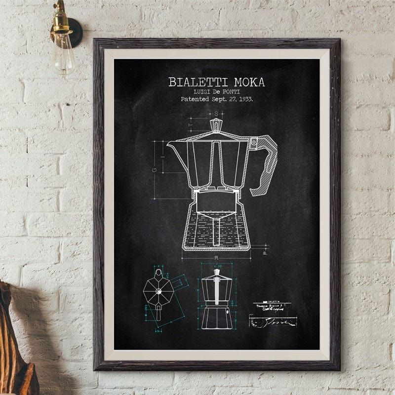 Arthia Designs - Classic Coffee Pot Blueprint Canvas Art - Review