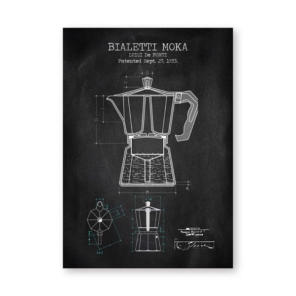 Arthia Designs - Classic Coffee Pot Blueprint Canvas Art - Review