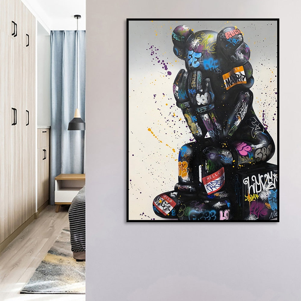 Arthia Designs - Graffiti Bear Statue Canvas Art - Review