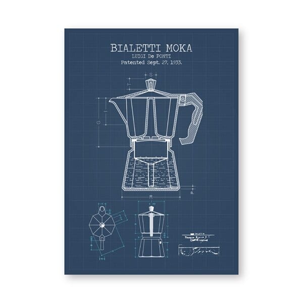 Arthia Designs - Classic Coffee Pot Blueprint Canvas Art - Review