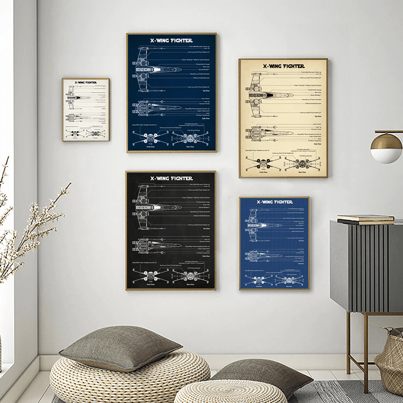 Arthia Designs - X-Wing Starfighter Blueprint Canvas Art - Review